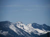 Snow capped mountains.