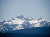 Snow capped mountains.