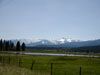 Snow capped mountains.