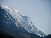 Snow capped mountains.