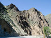 rock formations along road.