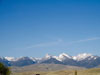 Snow capped mountains.