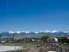 Snow capped mountains.