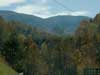 View up the road towards the mountain.