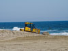 bulldozer on beach.