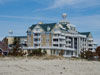 Motel along beach.