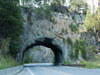 tunnel through rock.