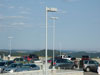 Looking out over parking lot.