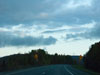 Wind turbines on ridge.
