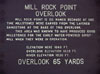 Mill Rock Point overlook sign.