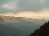 Clouds over ridge line