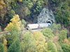 end of train going into tunnel